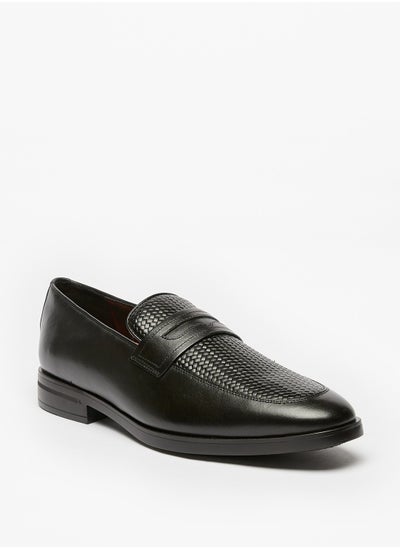 Buy Textured Slip-On Penny Loafers in Saudi Arabia