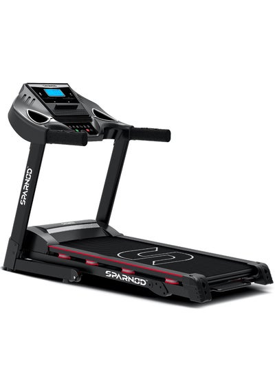 Buy Sparnod Fitness STH-3200: 4 HP Peak DC Motor, 16 Km/H Treadmill, Advanced Console with 12 Pre-set Programs, Supports 110 Kg User Weight, Hydraulic Foldable, Inbuilt Speakers in Saudi Arabia