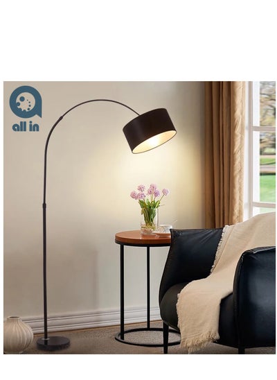 Buy LED floor lamp with bracket for living room With Warm Light bedroom and office Combination Material Black 185x70 cm 12 Watt in Saudi Arabia