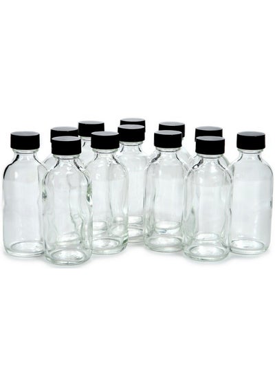 Buy 12 Clear 2 Oz Glass Bottles With Lids in UAE