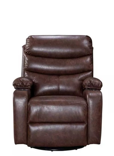 Buy Recliner Chair with Rocking and Swivel Function Brown in Saudi Arabia