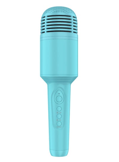 Buy Wireless Bluetooth Karaoke Microphone with Speaker Blue in Saudi Arabia