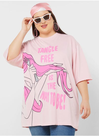 اشتري Princess Plus Size Oversize Graphic T-Shirt في الامارات