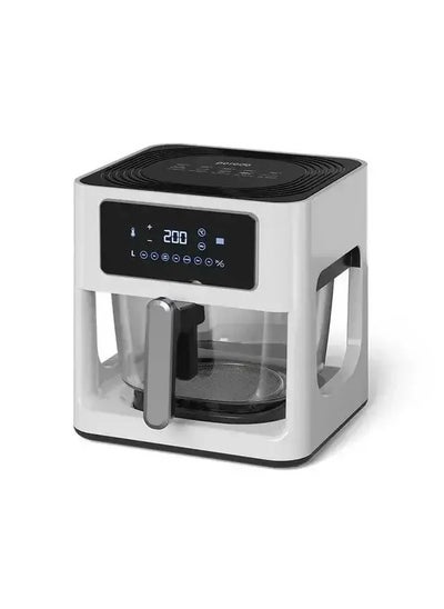 Buy Porodo Lifestyle Glass Pot 5L Air Fryer 1000W with a Touch Panel - White in UAE