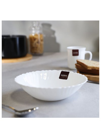 Buy Sofia Opal Bowl For Soup Cereal Salad Noodle Kitchen Serveware 19X5 Cm White in UAE