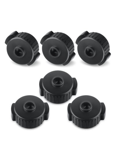 اشتري 6Pcs Quick Release Cymbal Nuts, 8mm Cymbal Mate Nut Black Plastic Cymbal Lock Nut Replacement for Percussion Drum Kit Jazz Drum Parts Accessories في السعودية