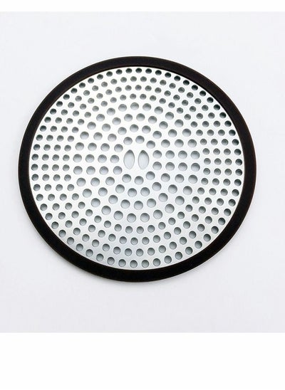 اشتري Drain Strainers 304 Stainless Steel Hair Catcher Shower Drain Cover with Silicone Bathtub Hair Stopper Bathroom Hair Trap Floor Drain Protector Matte White 4.33 Inches Round Flat (White) في السعودية