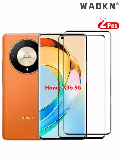 Buy 2PCS Tempered Glass for Honor X9b 5G Screen Protector Tempered Glass for Honor X9b Screen Protector,9H Hardness High Definition Full Covered Curved Clear Scratch Resistant Bubble Free in UAE