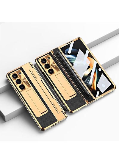 Buy Case For Samsung Galaxy Z Fold 5 with Pen And Pen Holder, Hinge Protection, Built In Screen Protector, Luxury Leather Slim Case. Not original Pen in Saudi Arabia