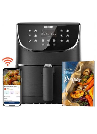 اشتري مجموعة فرن SMART Air Fryer سعة 5.5 لتر Max Xl كبير للطهي (كتاب طهي مع 100 وصفة) ، شاشة تعمل بلمسة واحدة مع 11 إعدادًا مسبقًا دقيقًا وتذكير بالاهتزاز ، سلة تصميم مربعة غير لاصقة وآمنة في غسالة الأطباق في الامارات