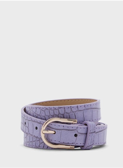 Buy Croc Print Slim Belt in Saudi Arabia