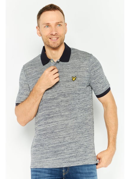 Buy Men Regular Fit Short Sleeve Embroidered Logo Polo Shirt, Dark Navy in UAE