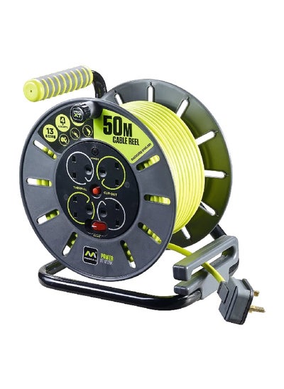 Buy ProXT 4-Way 13A Extension Cable Reel Grey and Green 50 m OLU50134SL in Saudi Arabia