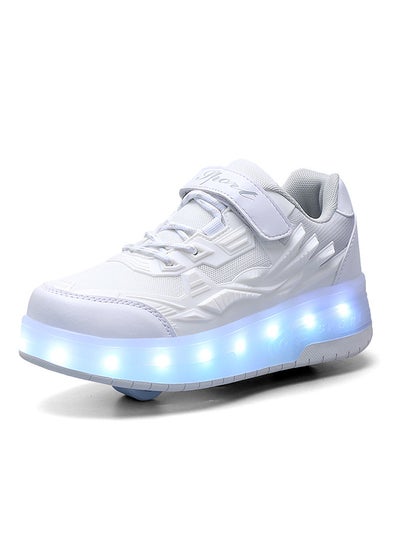 Buy Roller Shoes USB Charge Girls Boys Sneakers with Wheels LED Roller Skates Shoes in Saudi Arabia