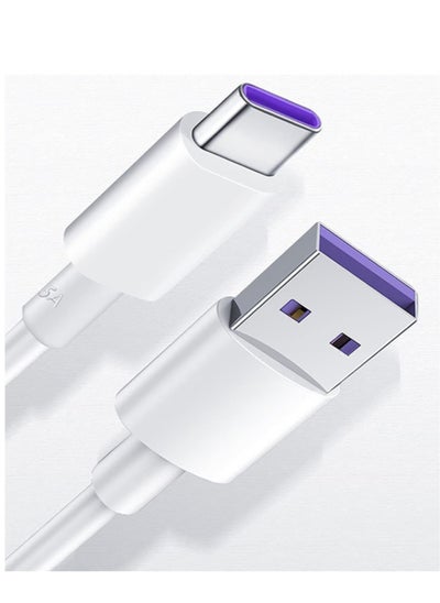 Buy usb tpye c cable,Fast Charger Type c 1m,Compatible for Oppo/Huawei/Mi/Readmi/Vivo/Samsung/Realme (White, 1m.) in UAE