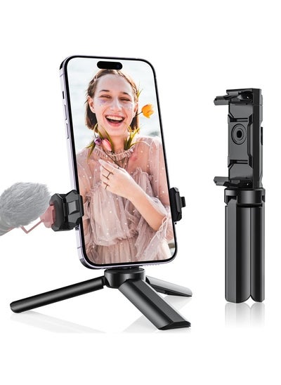 اشتري Mini Tripod, Anozer Small Tripod with Universal Phone Holder & Cold Shoe, Lightweight Phone Tripod Stand Compatible with iPhone 14 Pro Max/14 Pro, Travel Tripod for Camera/GoPro/Webcam/Mini Projector في الامارات