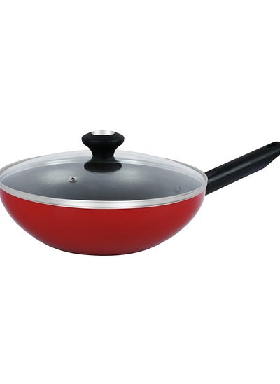 Buy Prestige Classique Covered Wok, Red & Black - 26 cm in UAE