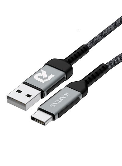 Buy 30W Super Fast Charging USB A to USB Type C Cable 1M Braided for iphone 15/15 Plus/15 Pro/15 Pro Max, Samsung, OnePlus, Huawei - Multicolor in UAE