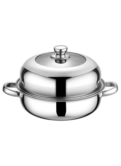 Buy Bright Home Stainless Steel Steamer 1-Layer Food Vegetable Cooking Pan Single-Layer Hot Pot Food Steamer Food Steamer Cookware with Lid for Gas Electric Induction Grill Stove in Saudi Arabia