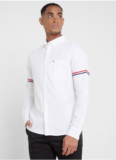 Buy Thomas Scott Men White Slim Fit Pure Cotton Casual Sustainable Shirt in Saudi Arabia