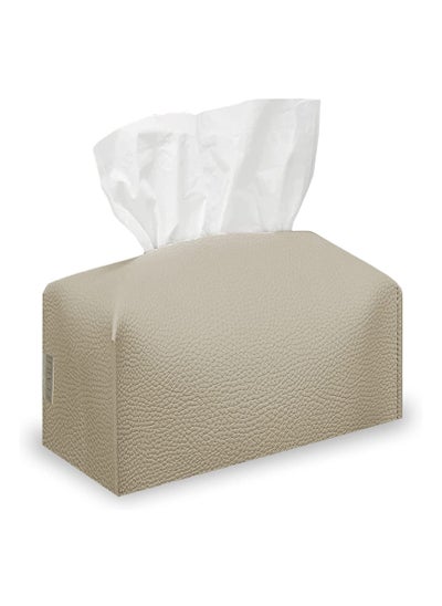 Buy Leather Tissue Box Cover (Camel) in UAE