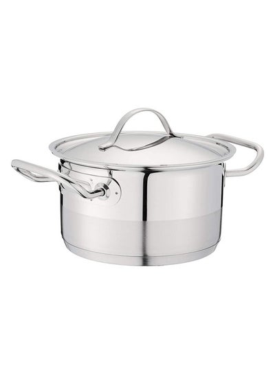 اشتري Stainless Steel Deep Cooking Pot With Cover 16 Cm - Silver في مصر