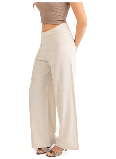 Buy Linen Wide Leg Pants With Front Stitch in Egypt