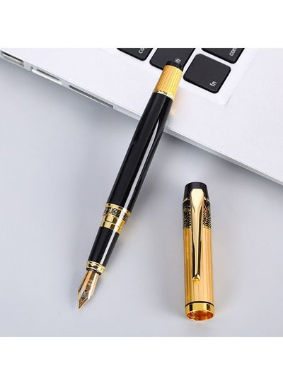 Buy Black and Gold Business Fountain Pen for Calligraphy and Signature Gift Pen for Students School and Office Use in Saudi Arabia