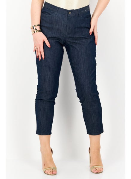 Buy Women Stretch Fit Plain Stretchable Jeans, Blue in UAE