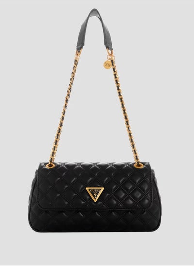 Buy Women's button black fashionable shoulder bag in UAE