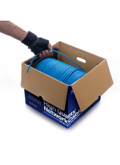 Buy CAT6 (UTP) - 305m Bare Copper Bulk Cable, 23 AWG Regular for Communication Networking - Self-Roll-Up Reel, High-Speed Performance, 6 Pcs RJ45 Sockets in the Box in UAE