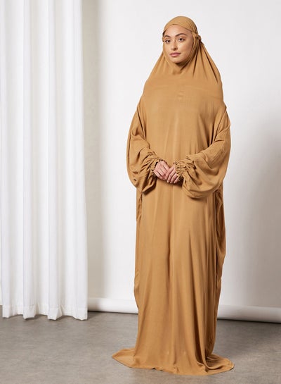 اشتري إسدال صلاة بلون سادة مع حجاب متصل في السعودية