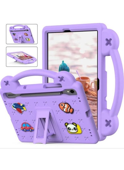 اشتري Kids Case Compatible with Samsung Galaxy Tab S9 FE 11 inch 2023 SM-X510/SM-X516, Heavy Duty EVA Foam Shockproof Cover Kids Proof Case with Stand (BBX-Purple) في السعودية