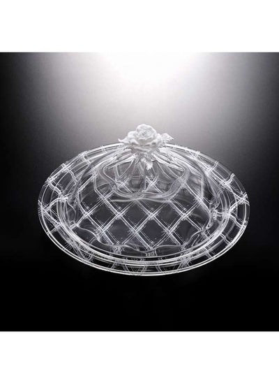 Buy Acrylic Round Serving Set 47.5 cm White Design in UAE