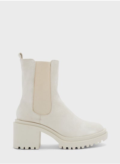 Buy Faux Suede Chunky Chelsea Boot in UAE