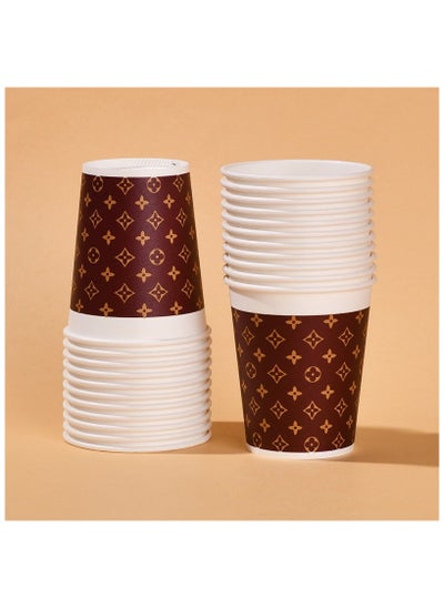 Buy Thickened disposable paper cup 250ml, 50 pieces in Saudi Arabia