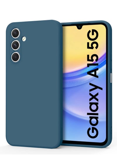 اشتري Stylish TPU Silicone Back Cover Case for Samsung Galaxy A15 5G 2024– Slim Fit Design, Smooth and Soft – Navy Blue في السعودية