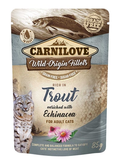 Buy Carnilove Trout enriched with Echinacea for Adult Cats (Wet Food Pouches) 24x85g in UAE