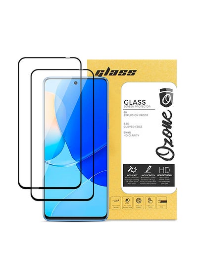 اشتري Tempered Glass Screen Protector for Huawei Nova 9 SE 2022 9H Hardness Pack of 2 HD Full Coverage Scratch Resistant Touch Sensitive Bubble Free Screen Guard - Black في الامارات