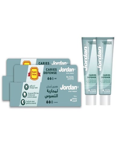 اشتري JORDAN CAVITY DEFENSE TOOTHPASTE 75ML 1+1 في الامارات