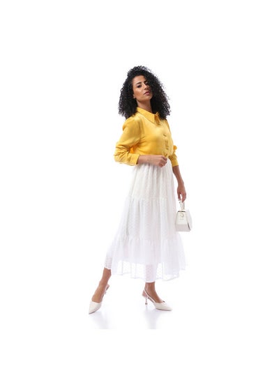 Buy Self-patterned Summer Skirt - White in Egypt