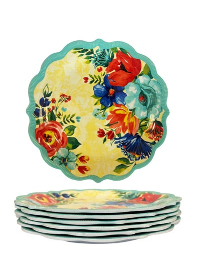 Buy Dinner Plates - 6 Pcs, 10.75 Inch - 100% Melamine, Serving Dishes for Indoors and Outdoors in UAE