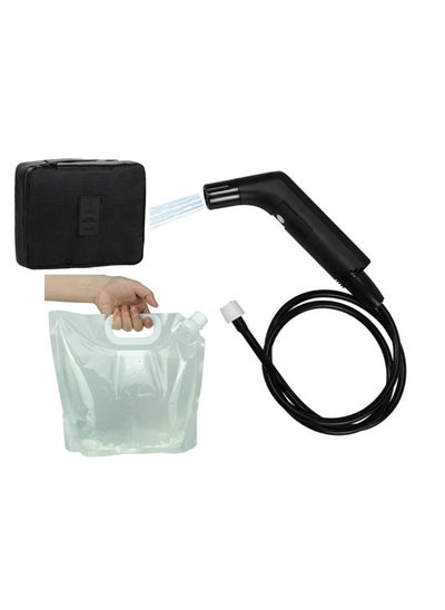 Buy Portable Bidet For Travel Shattaf | Portable Shattaf Rechargeable Travel Camping Bidet Shower Sprayer (Plastic Bag 3.5L (Foldable), Black) in UAE