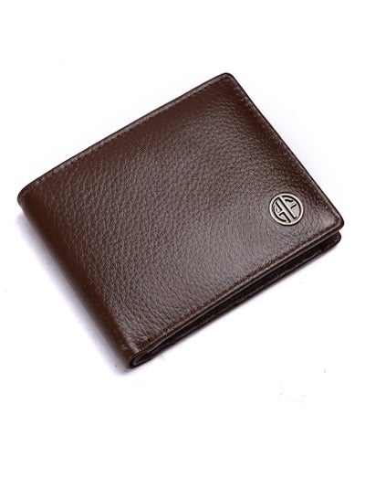 Buy RFID Protected Premium Leather Wallet for Men, Brushwood, Classic in UAE