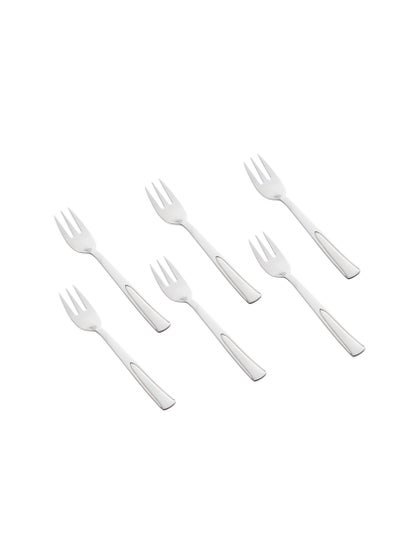 اشتري 6 Pieces Stainless Steel Dessert Fork Silver في السعودية