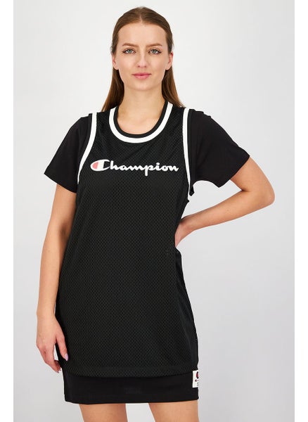 اشتري Women Sportswear Fit Short Sleeves Training Shirt Dress, Black في السعودية