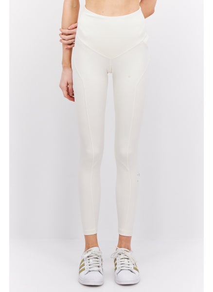 اشتري Women Sports Fit Brand Logo Outdoor Tights, Off White في الامارات