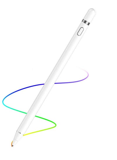 اشتري Active Stylus Pen Compatible with Apple,Stylus Pens for Touch Screens,1.5mm Fine Point Digital Pen,Rechargeable Stylus for iPad/iPad Pro/Air/Mini/iPhone/Samsung/Tablet Drawing&Writing (White) في السعودية