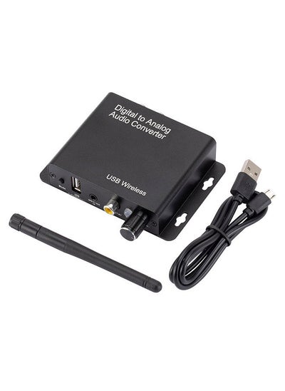 Buy BT5.0 Digital to Analog Audio Converter Digital Optical Coaxial BT U Disk Input to Analog L/R&3.5mm AUX Output Adapter for HDTV Game Console DVD Player in UAE