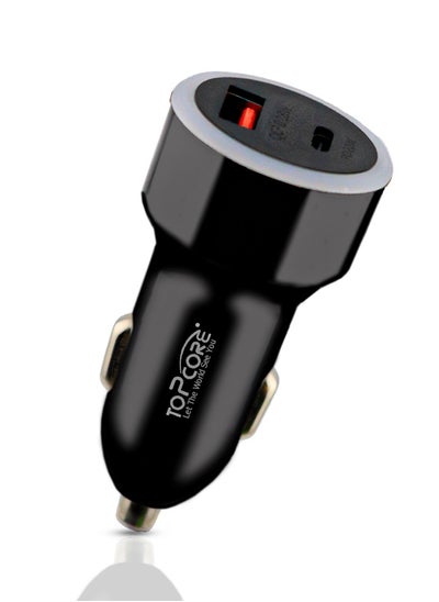 Buy Car Charger Fast Charging Dual USB Car Plug Adapter Car Charger Type C Compatible with iPhone 15 Pro Max/15 Pro/15/14/13 Pro Max/12/11, iPad Pro/mini 6,Samsung S23/S22, Huawei Mate20,etc Black in UAE